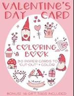 Valentine's Day Card Coloring Book: 30 Paper cards to "cut-out" and color. Heart and love themed coloring activities for adults and kids. Great Valen