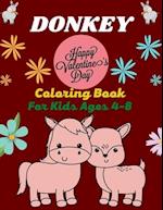 DONKEY Happy Valentine's Day Coloring Book For Kids Ages 4-8