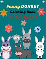 Funny DONKEY Coloring Book For Kids Ages 4-6