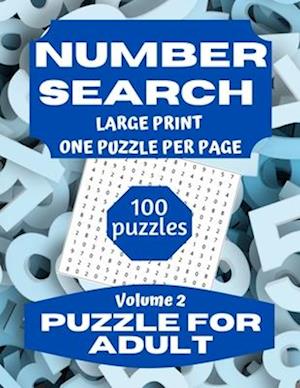 Number Search Puzzle for Adults: Large Print Number Search Book for Adults and Seniors Vol 2