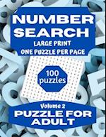 Number Search Puzzle for Adults: Large Print Number Search Book for Adults and Seniors Vol 2 