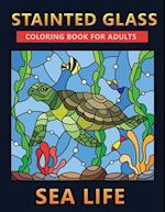 stainted glass coloring book for adults sea life