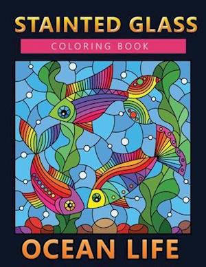 stainted glass coloring book ocean life