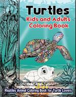 Turtles Kids and Adults Coloring Book