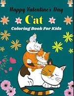 Happy Valentine's Day Cat Coloring Book For Kids