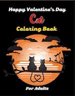 Happy Valentine's Day Cat Coloring Book For Adults