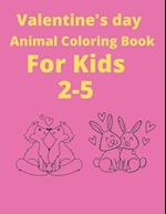 Valentine's Day Animals coloring book for kids 2-5