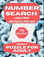 Number Search Puzzle for Adults: Large Print Number Search Book for Adults and Seniors Vol 3 