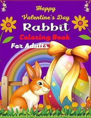 Happy Valentine's Day Rabbit Coloring Book For Adults