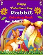 Happy Valentine's Day Rabbit Coloring Book For Adults