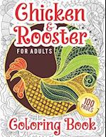 Chicken & Rooster Coloring Book For Adults