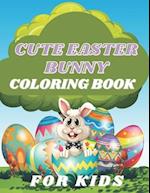 Cute easter bunny coloring book for kids