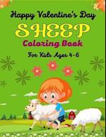 Happy Valentine's Day SHEEP Coloring Book For Kids Ages 4-6