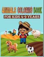 animals coloring book for kids 4-9 years