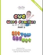 KB Books Presents CVC Word Families : -AG -ET -IT -OW Work Book Part 2 (black and white print) 