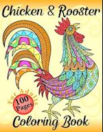 Chicken & Rooster Coloring Book 100 Pages