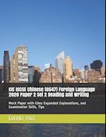 CIE IGCSE Chinese (0547) Foreign Language 2020 Paper 2 Set 2 Reading and Writing