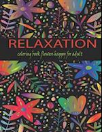 Relaxation coloring book flowers happy for adult