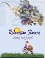 Relaxation Flowers coloring book for girls