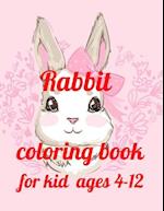 Rabbit coloring book for kid ages 4-12