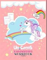 Unicorns Handwriting Workbook for Kids