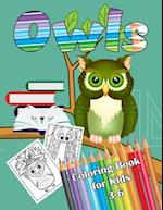 Owls Coloring Book for Kids 3-6