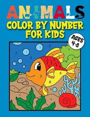 Animals Color by Number for Kids Ages 4-8