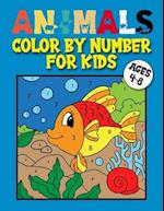 Animals Color by Number for Kids Ages 4-8