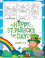 happy st.patricks day coloring book for kids ages 4-8