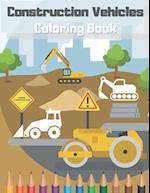 Construction Vehicles Coloring Book