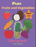 Fun Fruits and Vegetables Coloring Book for Kids