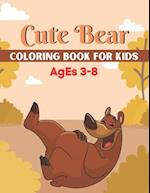 Cute Bear coloring book for kids ages 3-8