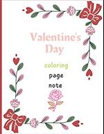 Valentine's Day coloring page note