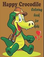 happy crocodile coloring book for kids