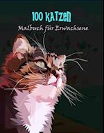 100 Katzen Malbuch für Erwachsene