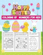 Happy Easter coloring by numbers for kids