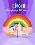 unicorn coloring book for kids ages 4-8 us edition
