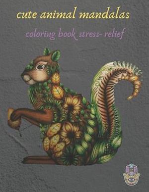 cute animal mandalas coloring book stress- relief