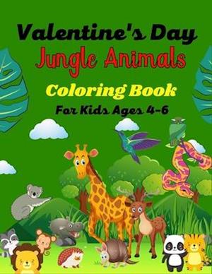 Valentine's Day JUNGLE ANIMALS Coloring For Kids Ages 4-6