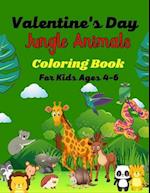Valentine's Day JUNGLE ANIMALS Coloring For Kids Ages 4-6