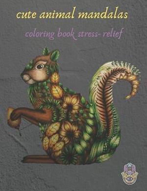 cute animal mandalas coloring book stress- relief