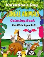 Valentine's Day JUNGLE ANIMALS Coloring For Kids Ages 4-8