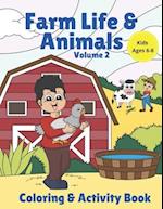 Farm Life & Animals Volume 2 Coloring and Activity Book