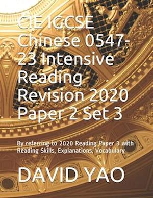 CIE IGCSE Chinese 0547-23 Intensive Reading Revision 2020 Paper 2 Set 3