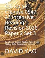 CIE IGCSE Chinese 0547-23 Intensive Reading Revision 2020 Paper 2 Set 3