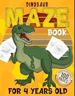 Dinosaur Maze Boor For 4 Years Old 100 Pages