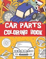 car parts coloring book : beautiful car part illustrations with names / Mechanical parts for kids / fun and educational 