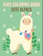 Kids Coloring Book Cute Alpaca