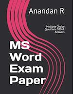 MS Word Exam Paper