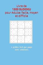 Livre de 1500 SUDOKU pour Adulte